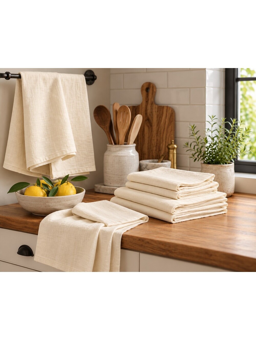 Premium Hemp Kitchen Linen Bundle – 24 Pieces | Tea Towels, Napkins & Cloths